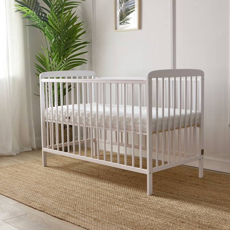 Baby Elegance Starlight Baby Cot with Mattress - White 0