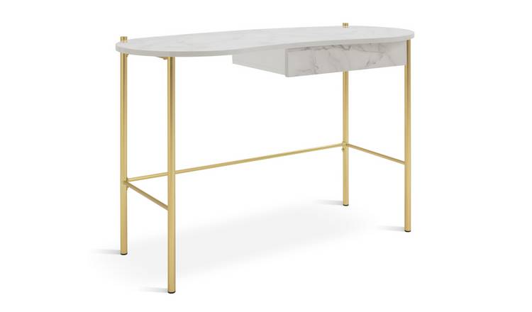 Habitat Dulcie 1 Drawer Office Desk - Marble Effect