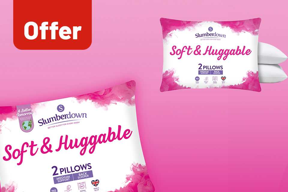 Save 1/3 on selected Slumberdown Pillows.
