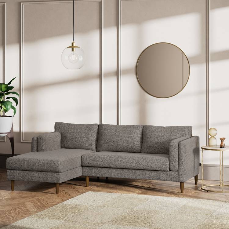 Habitat Newington Left Hand Corner Sofa - Charcoal -Dark Leg 0