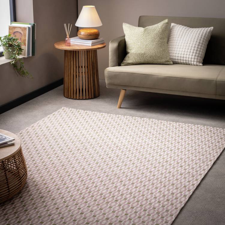 Habitat Modern Country Block Purple Flatweave Rug - 170x120 0