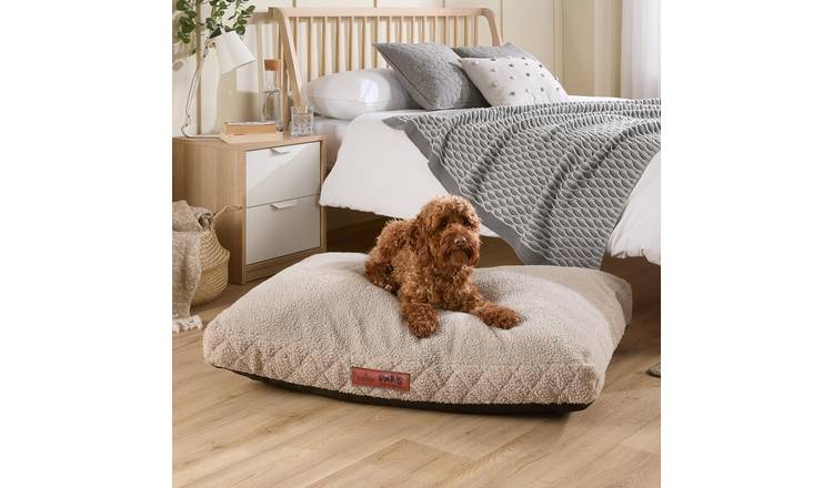 Paws For Slumber Sherpa Natural Pet Bed-Large