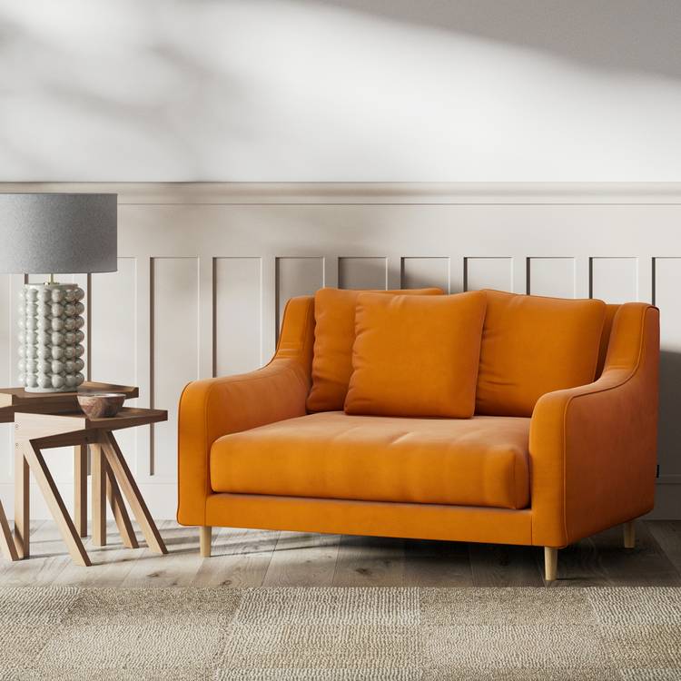 Habitat Swift Fabric Cuddle Chair - Orange - Ash Leg 0