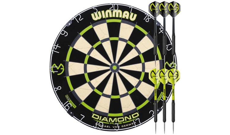Winmau MvG Dartboard Diamond Edition With Michael van Gerwen Ambition Darts Set 