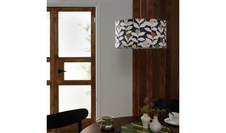 Habitat x Scion Grey Padukka Drum Lampshade - 49cm
