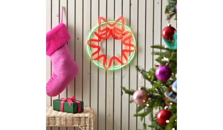 Habitat Neon Effect Wreath Shaped Christmas Light