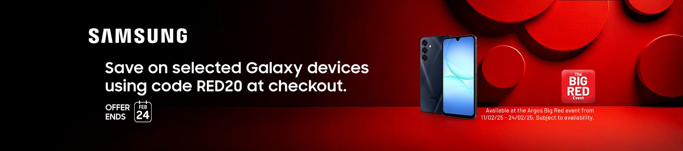 Samsung. Save on selected Galaxy devices using code RED20 at checkout. Offer ends 24th Feb.