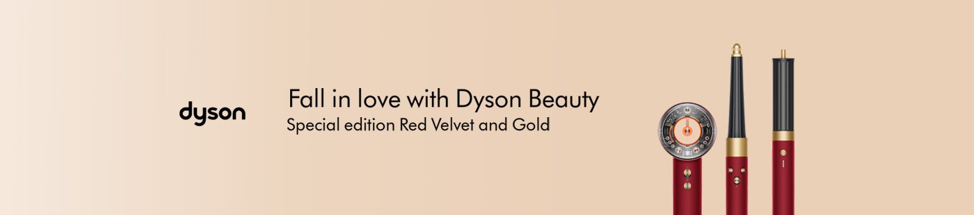 Dyson. Fall in love with Dyson beauty. Special edition Red Velvet and Gold.