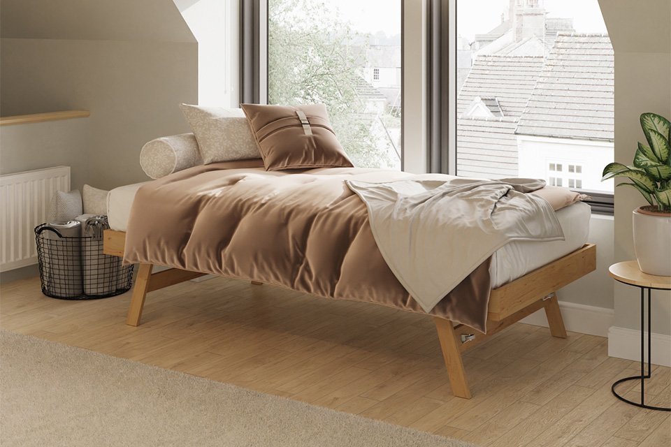 GFW Madrid Single Wooden Trundle - Oak.