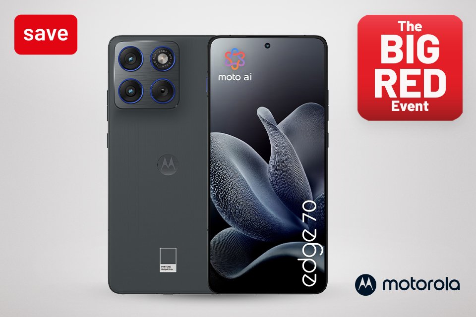 The Big Red Event. Save on selected Motorola devices with codes RED20 & RED30.
