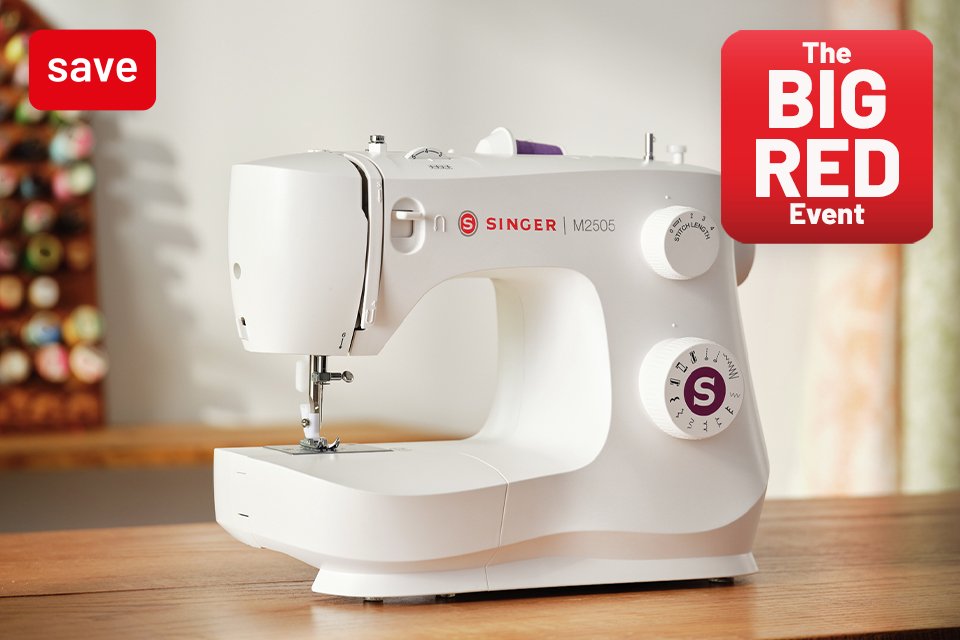The Big Red Event. Save on selected sewing using codes RED10 & RED20.