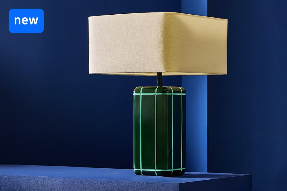 New in lighting from £10 includes table lamps, lamp shades, floor lamps and more.