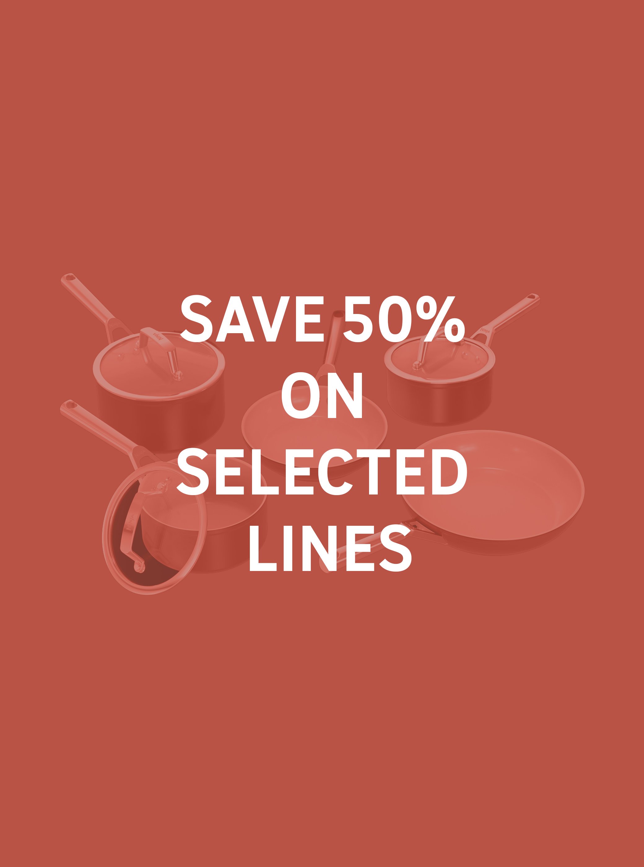 Save 50% on selected lines, Use code RED50. Includes homewares and furniture. Shop sale.
