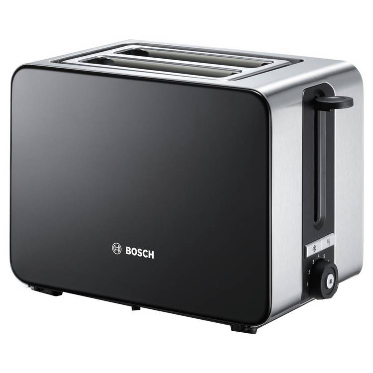 Bosch TAT7203GB Sky Styline 2 Slice Toaster - Black 0