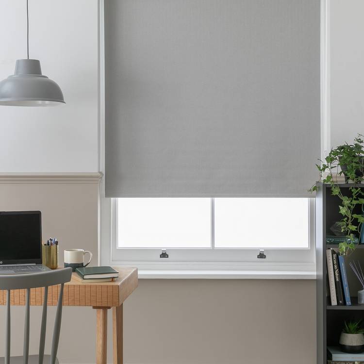 Habitat Herringbone Blackout Grey Roller Blind - 90cm 0