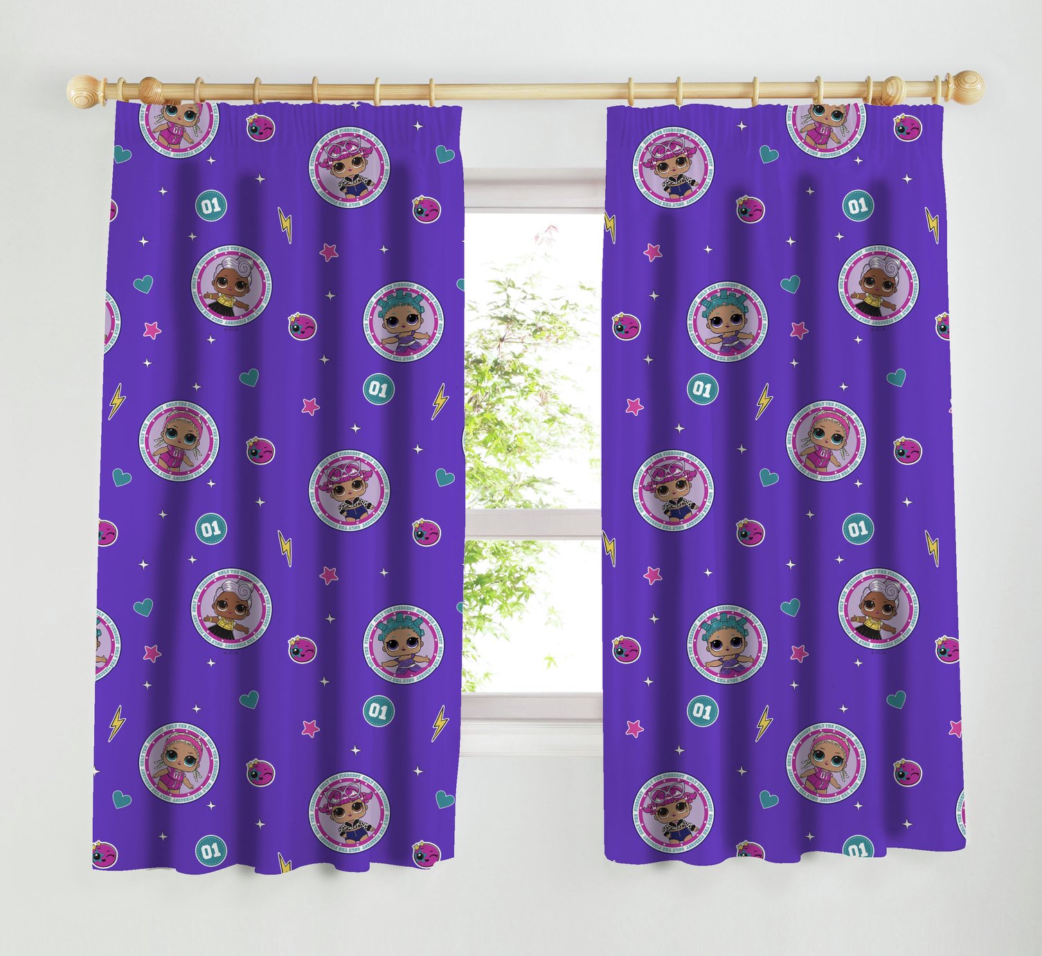 LOL Surprise Purple Glitter Pencil Pleat Curtains Review