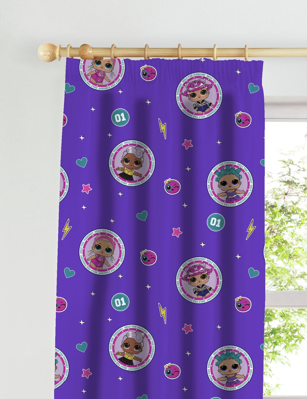 LOL Surprise Purple Glitter Pencil Pleat Curtains Reviews Updated