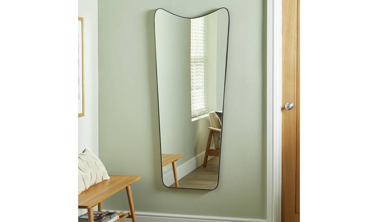 Habitat Black Full Length Curved Wall Mirror - 140x60cm