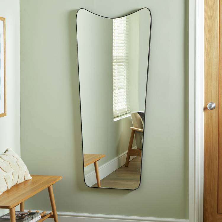 Habitat Black Full Length Curved Wall Mirror - 140x60cm 0