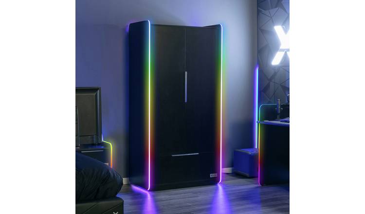 X Rocker Electra 2 Door Wardrobe - Black