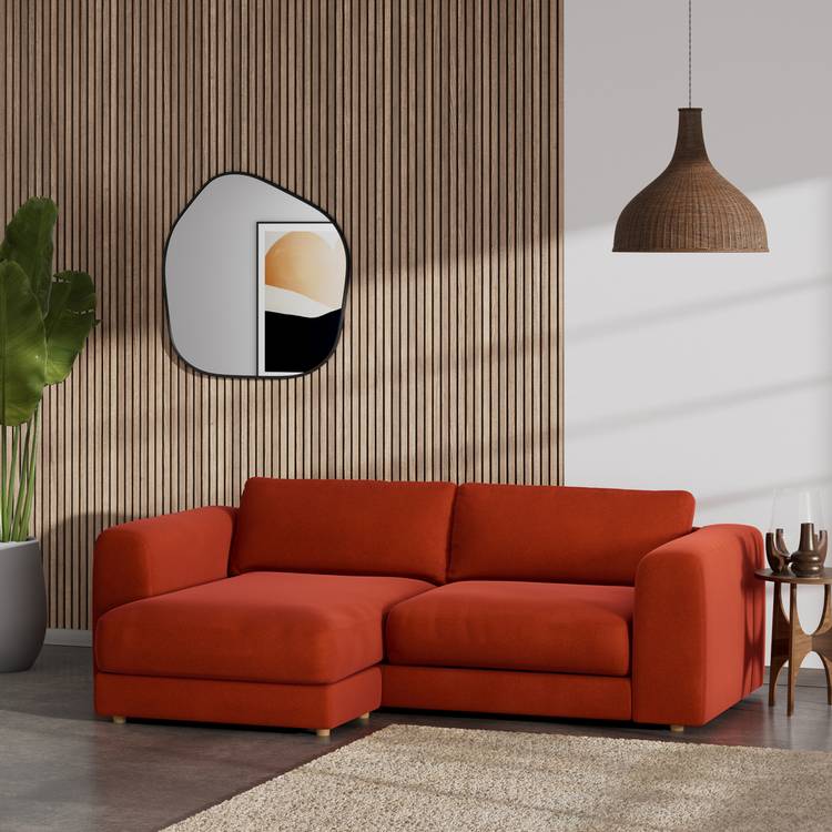 Habitat Ayr Reversible Corner Sofa -  Burnt Orange 0