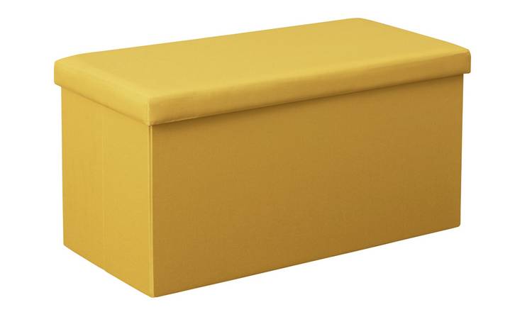 Argos Home Medium Fabric Ottoman - Mustard