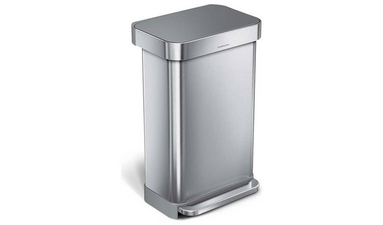 Simplehuman 45 Litre Rectangular Pedal Bin - Brushed Steel