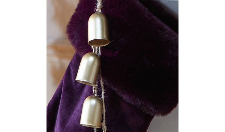 Habitat Small Gold Hanging Bells Christmas Decoration