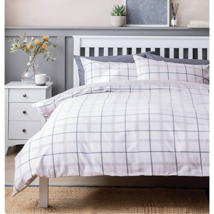 Habitat Brushed Cotton Modern Check Bedding Set - Double 0