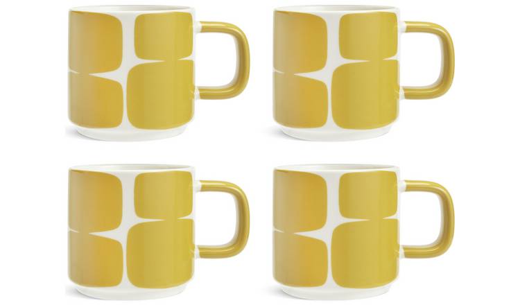 Habitat x Scion Lohko 4 Piece Stoneware Stacking Mugs-Yellow