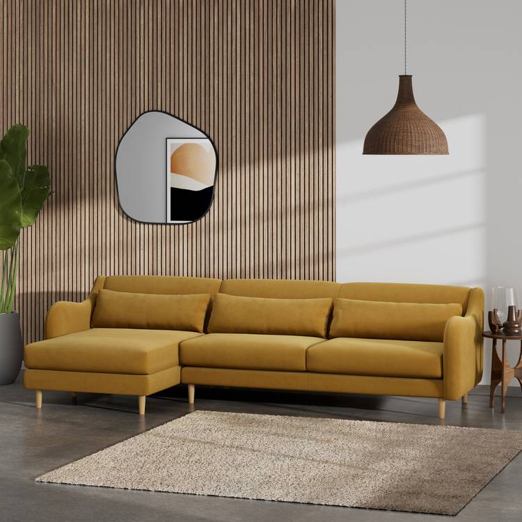 Habitat Turnmill Left Hand Corner Sofa - Gold 0