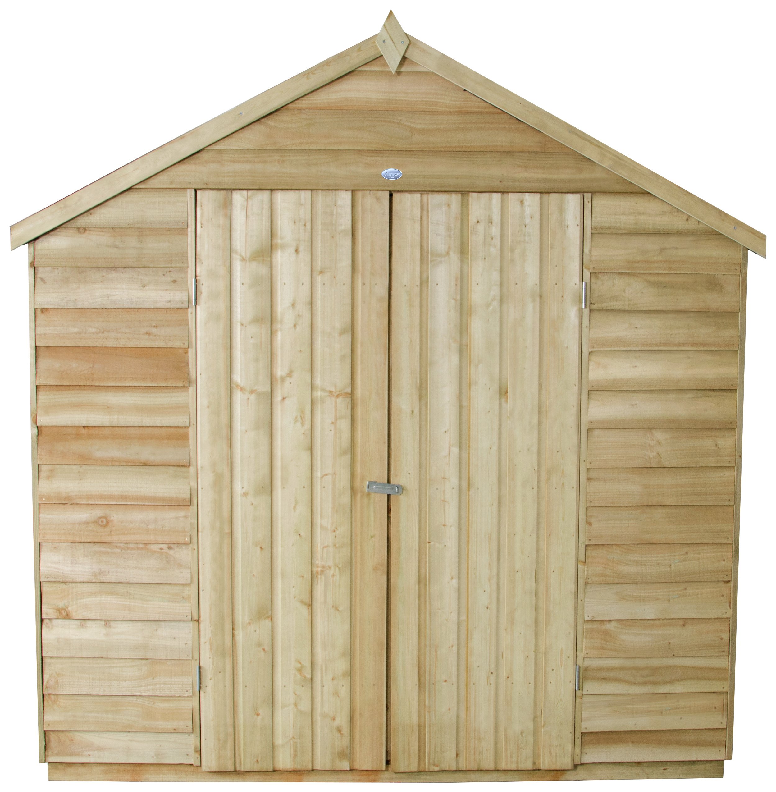 Forest Overlap Wooden Double Door Shed - 7 x 5ft