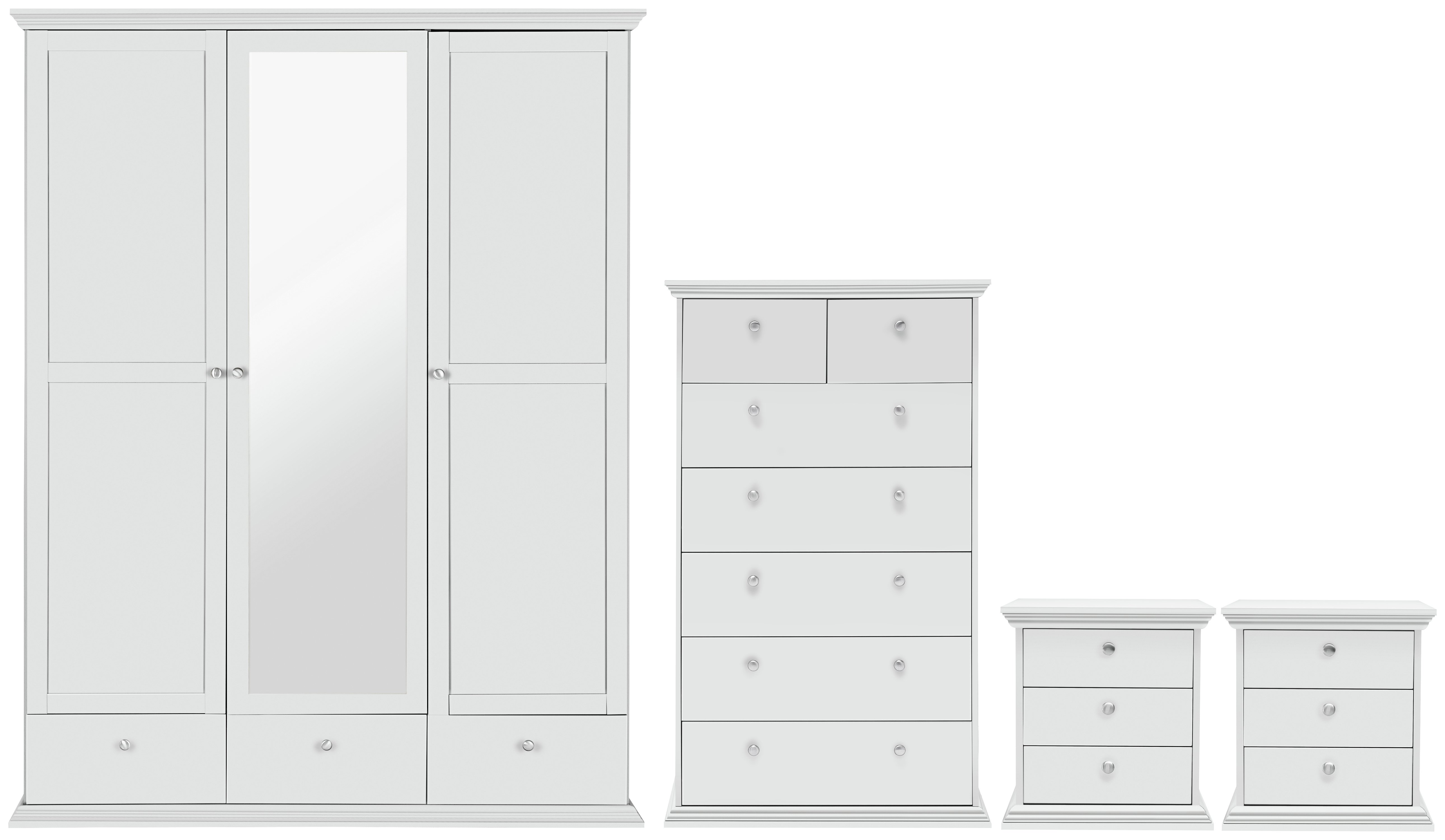 Argos Home Canterbury 4 Piece Mirrored Wardrobe Pkg - White