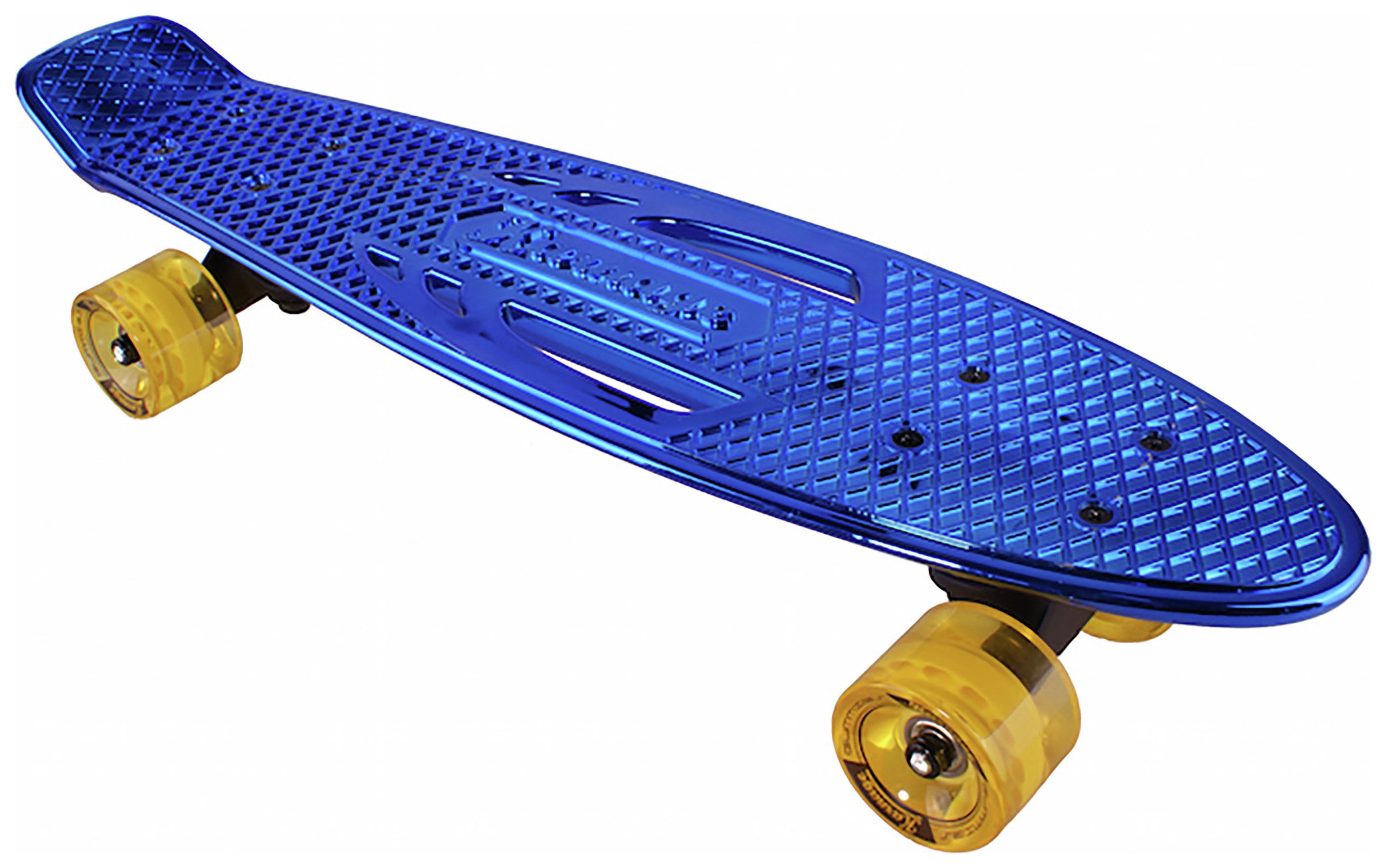 Karnage Retro Skateboard - Chrome and Blue
