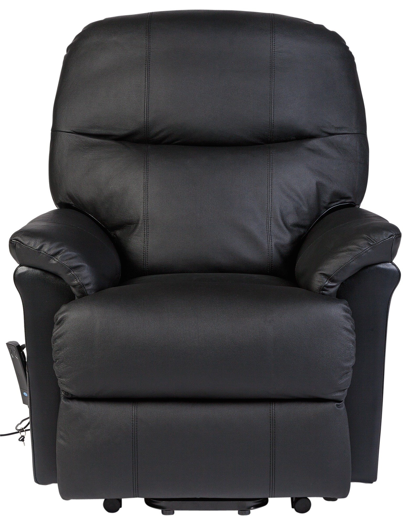 Lars Riser Recliner Leather Chair w/ Single Motor - Black