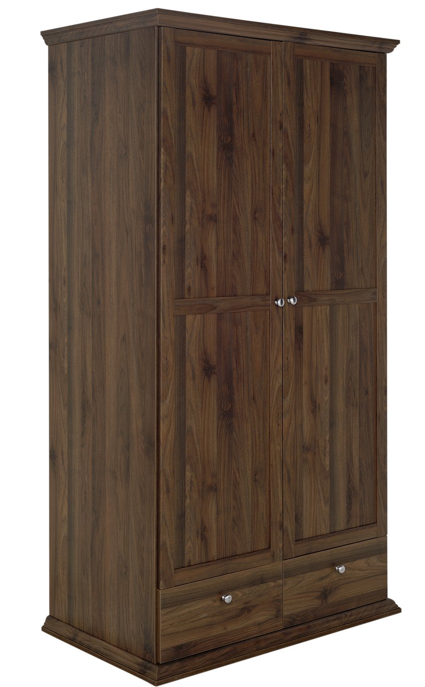 Argos Home Canterbury 2 Door 2 Drawer Wardrobe - Walnut Eff