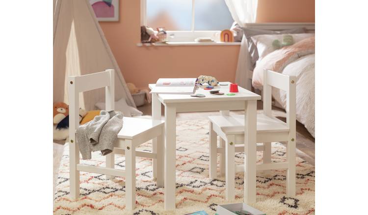 Argos Home Kids Scandinavia Wood Table & 2 Chairs - White