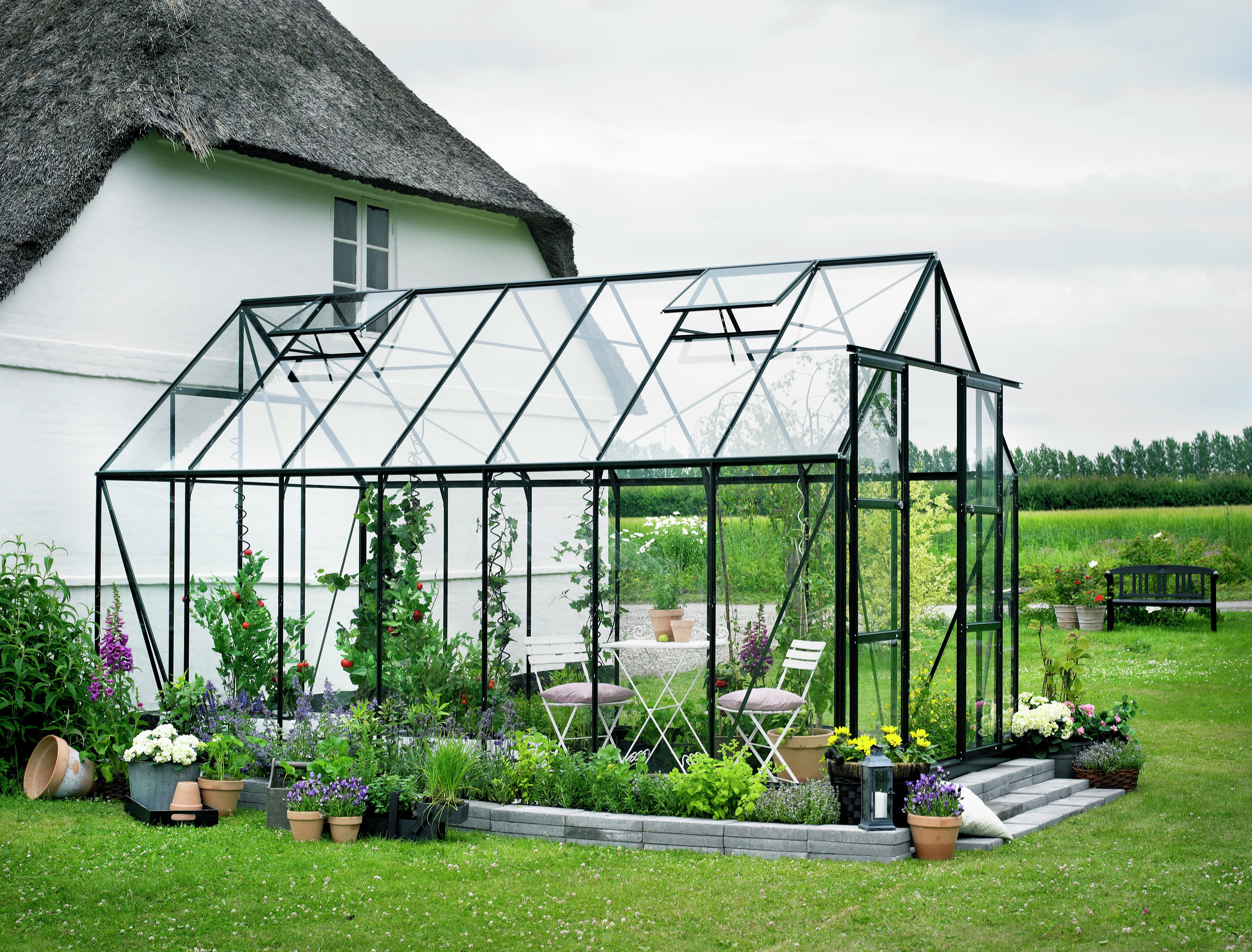 Halls Magnum Toughened Glass 14 x 8ft Greenhouse with Base