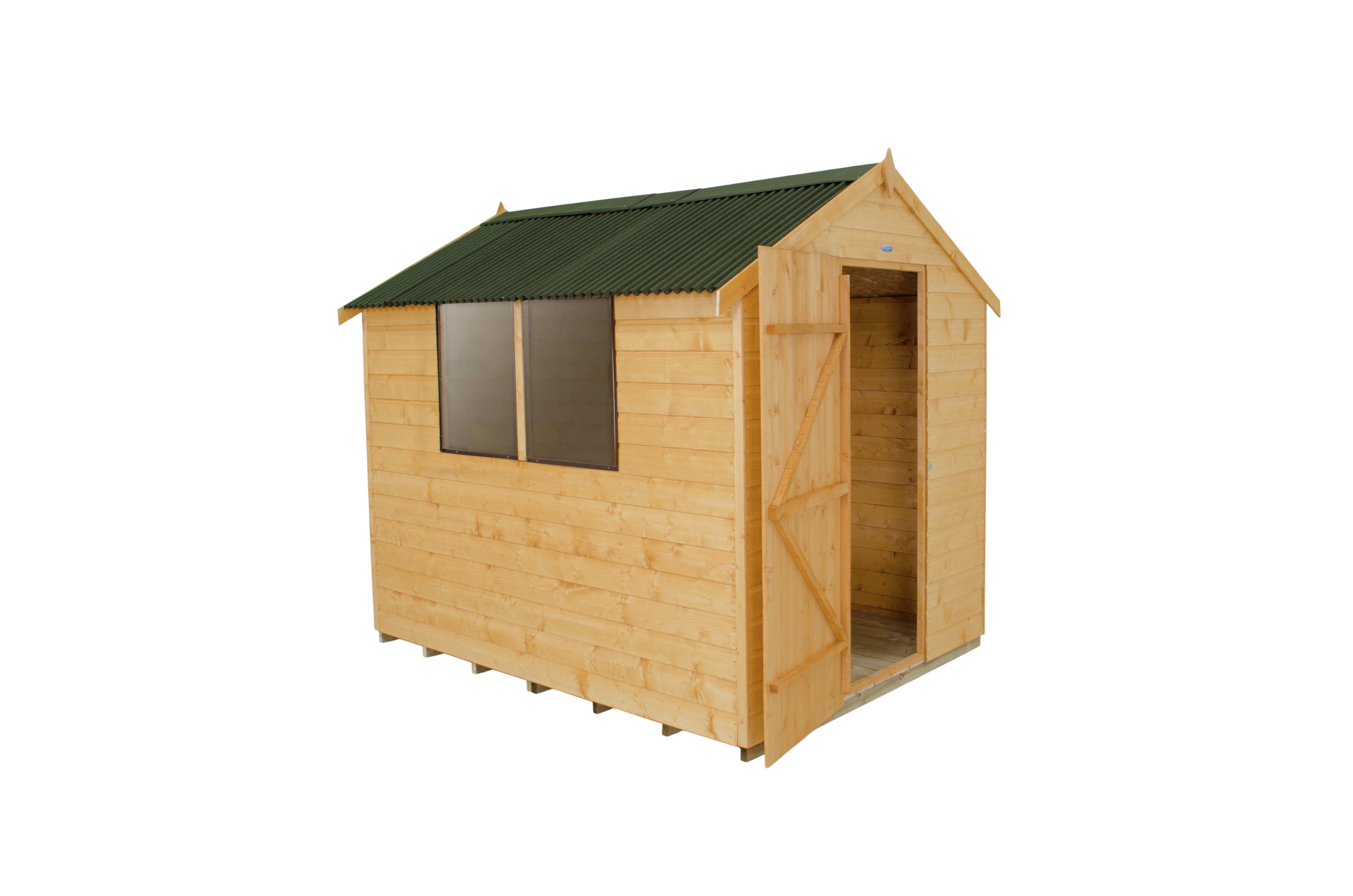 Forest 8 x 6ft Shiplap Wooden Apex Shed - Onduline Roof