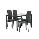 Buy Argos Home Lido Glass Dining Table & 4 Black Chairs ...