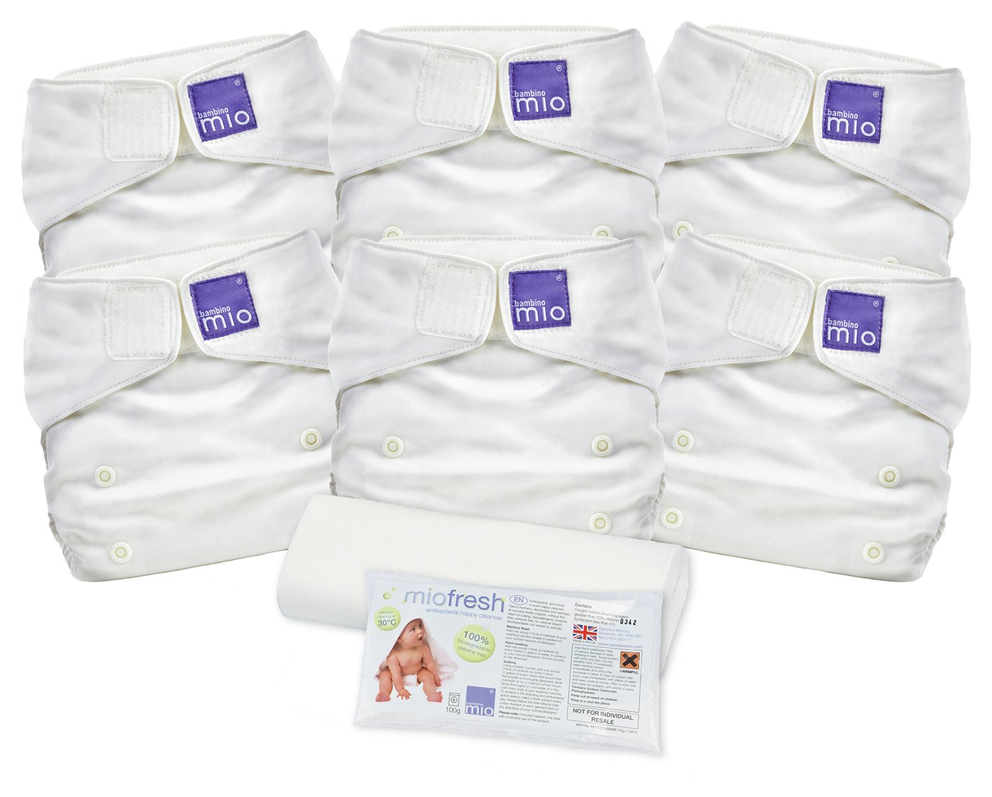 Bambino Mio Miosolo Nappy Set - White