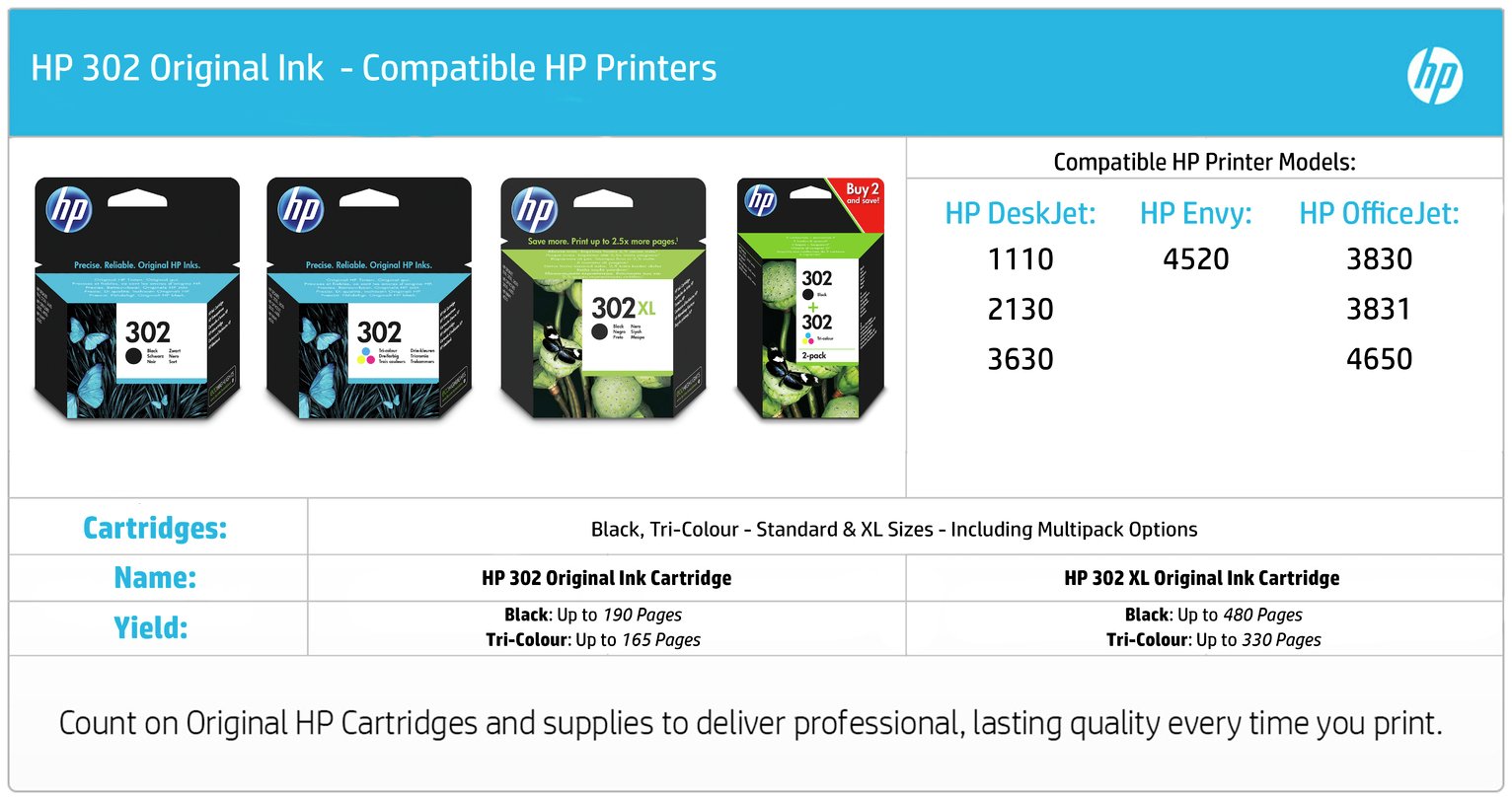 hp printer ink 302 argos