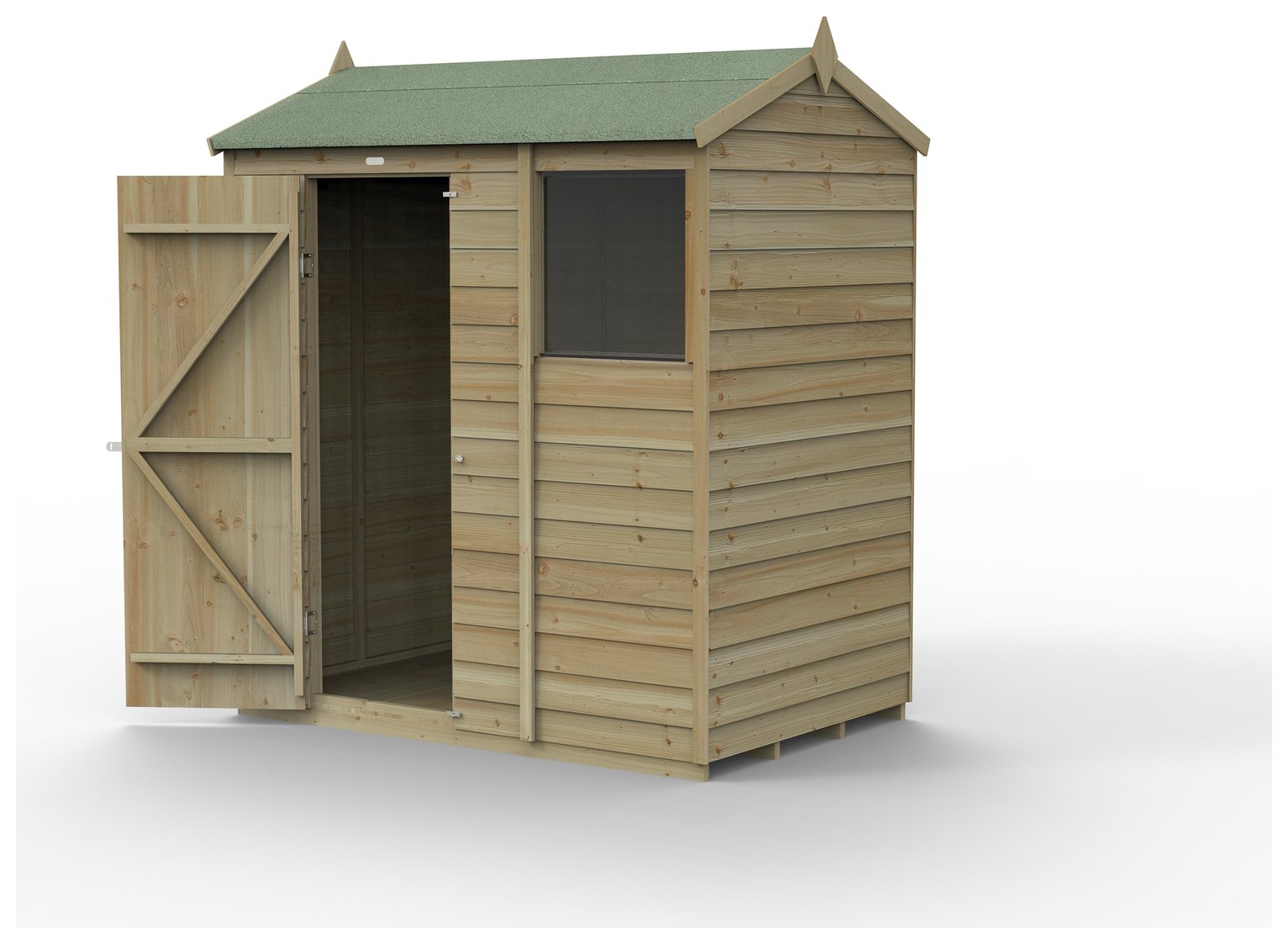 Forest Wooden 6 x 4ft Overlap Reverse Apex Shed