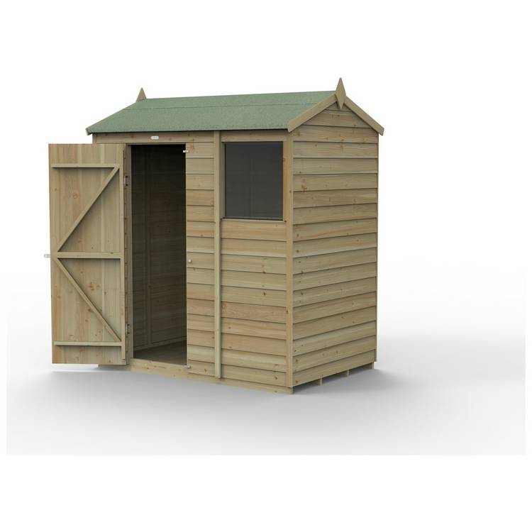 Forest Garden Overlap Reverse Apex Shed - 6x4ft 0