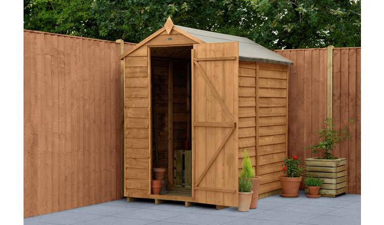 Forest Wooden 6 x 4ft Overlap Windowless Apex Shed