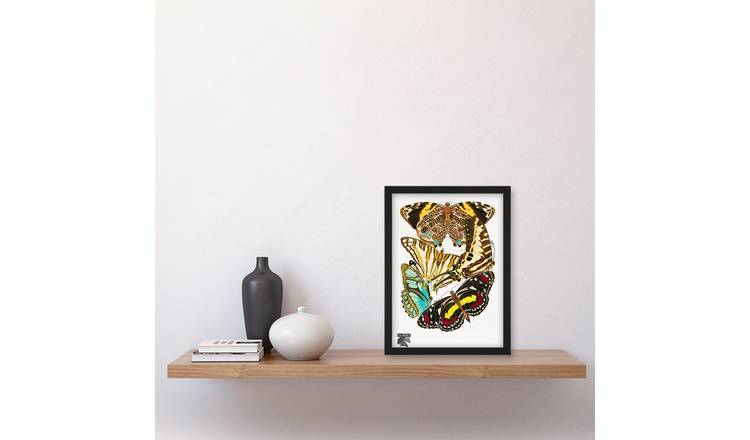 Eugene Seguy Papillons Butterflies Vintage Framed Art Print - A4
