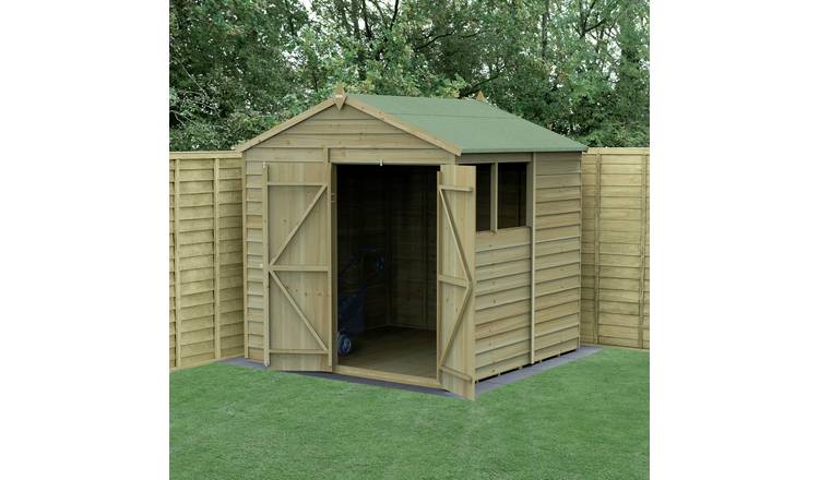 Forest Wooden 7 x 7ft Overlap Double Door Apex Shed