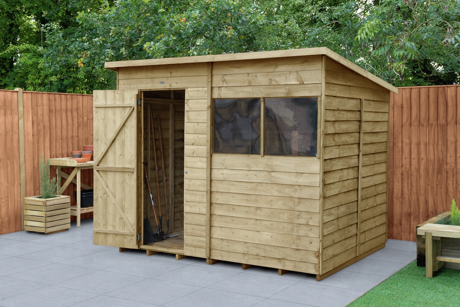 Forest Wooden 8 x 6ft Overlap Pent Shed