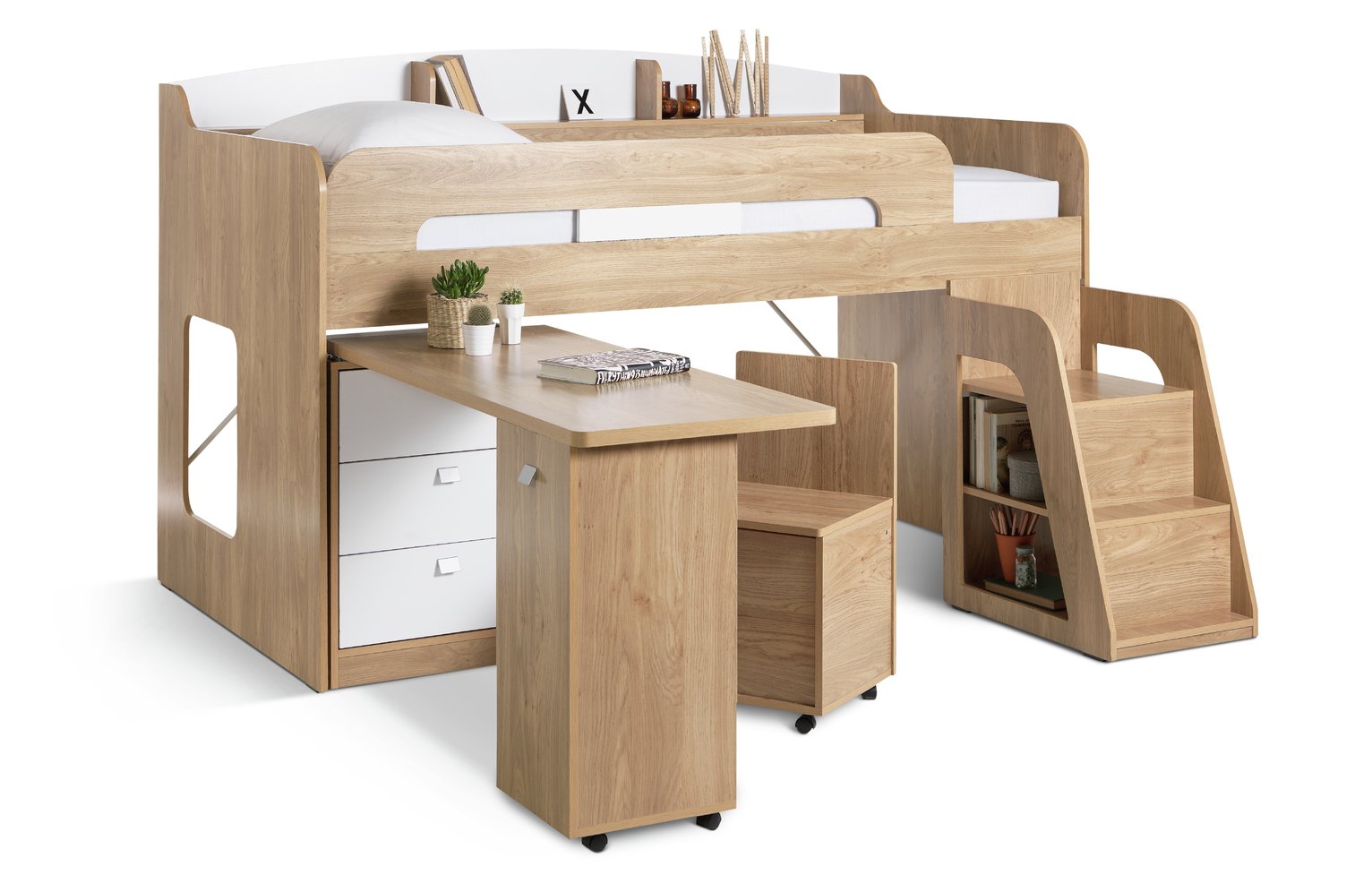 mid cabin bed with storage
