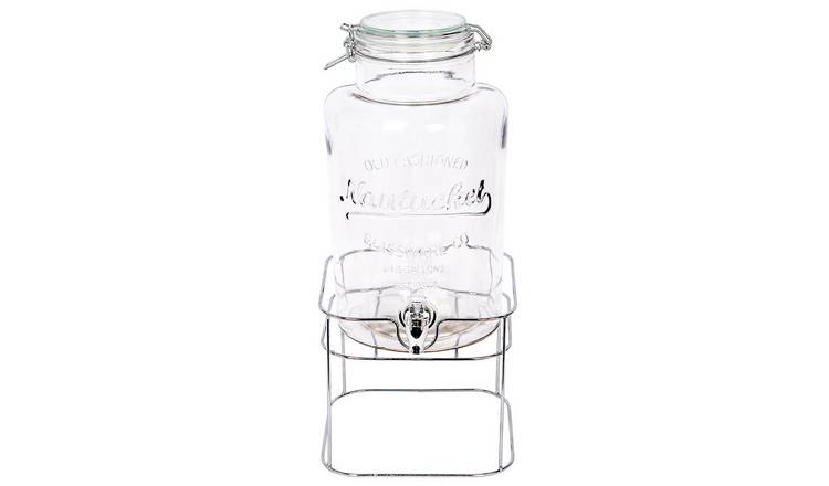 Rink Drink Glass Drinks Dispenser with Tap & Chrome Stand